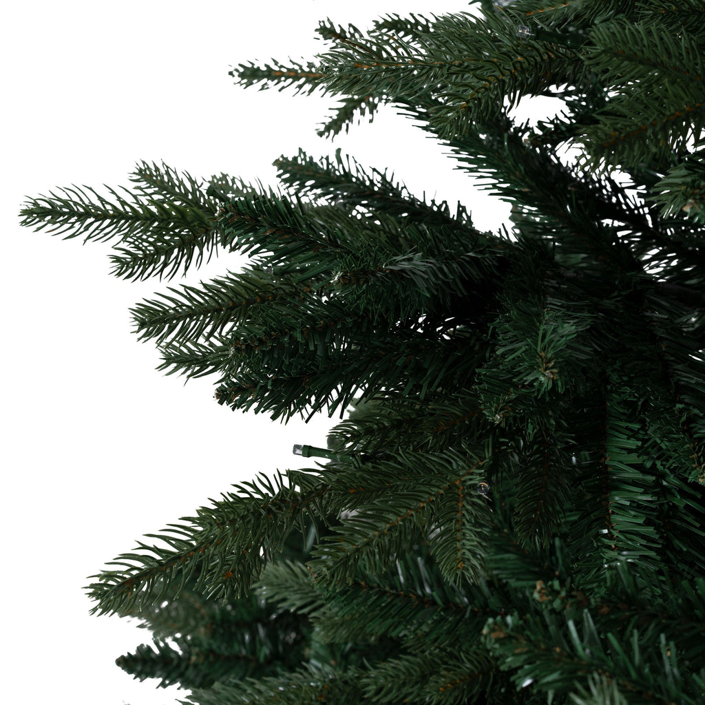 Naomi Home 4.5ft Rustic Christmas Tree with Lights, Realistic Classic Christmas Tree Prelit with 1117 Branch Tips, 300 Warm Lights and Metal Stand, Aritificial Christmas Tree