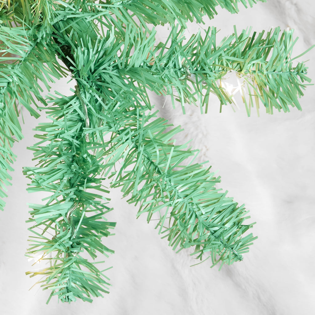 Best Choice Products 4ft Prelit Colored Christmas Tree, Artificial Tree Holiday Decor w/ 70 LED Lights - Baby Blue Tinsel