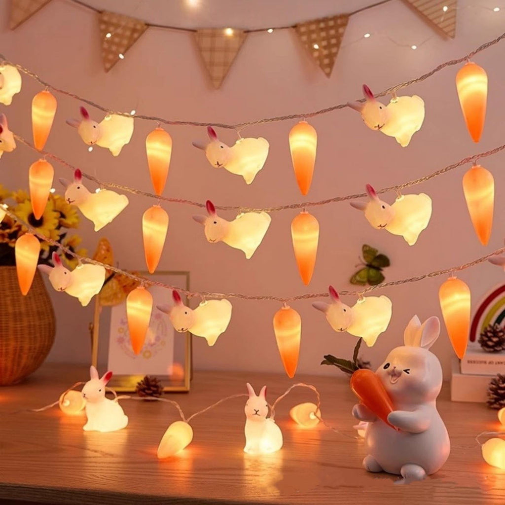 XGFHYJEH Easter Light Bunny String Lights Battery Operated 1.5M 10LED Fairy String Lights for Easter Decor Indoor Bedroom Patio Spring Theme Party Decor