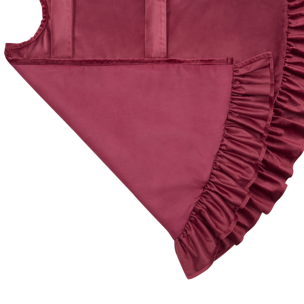 My Texas House Ruffle Red Velvet Christmas Tree Skirt, 60"