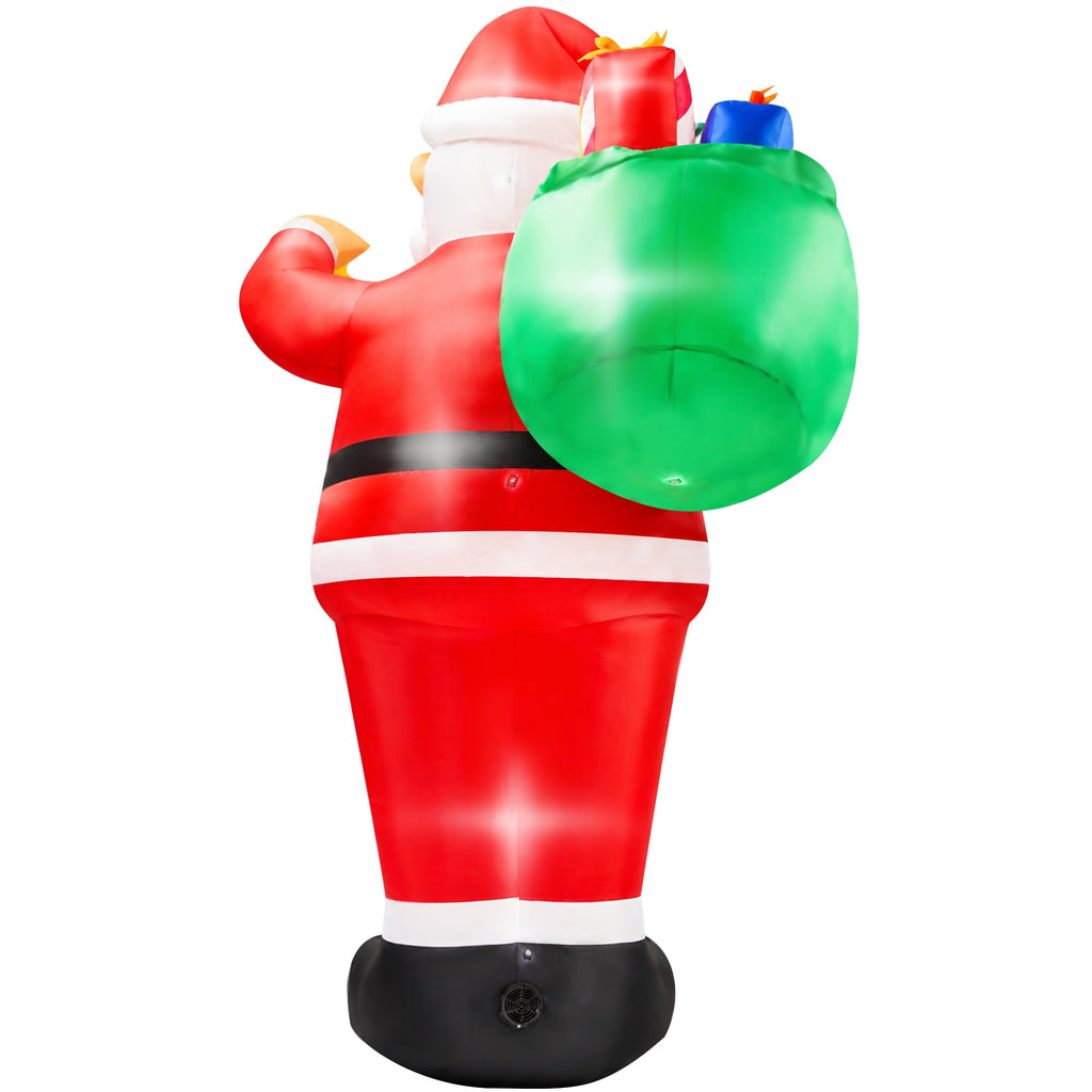 Yexmas 7FT Christmas Inflatable Santa Claus with Photo Frame, Blow Up Santa Claus Xmas Decorations for Outdoor Indoor, Built-in LED Light for Yard Gardern Lawn