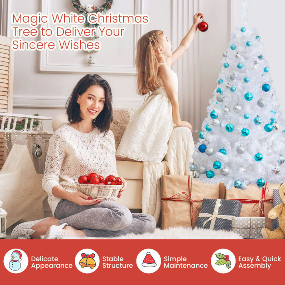 Barara King Christmas Tree,Home Party Christmas Tree Decorations,5 ft White Artificial PVC Christmas Tree