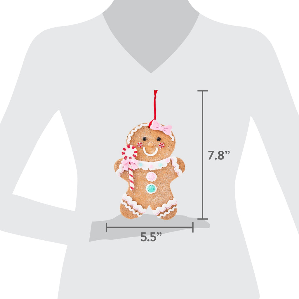 Multicolor Clay Dough Jumbo Gingerbread Girl Christmas Ornament, 7.8", by Holiday Time