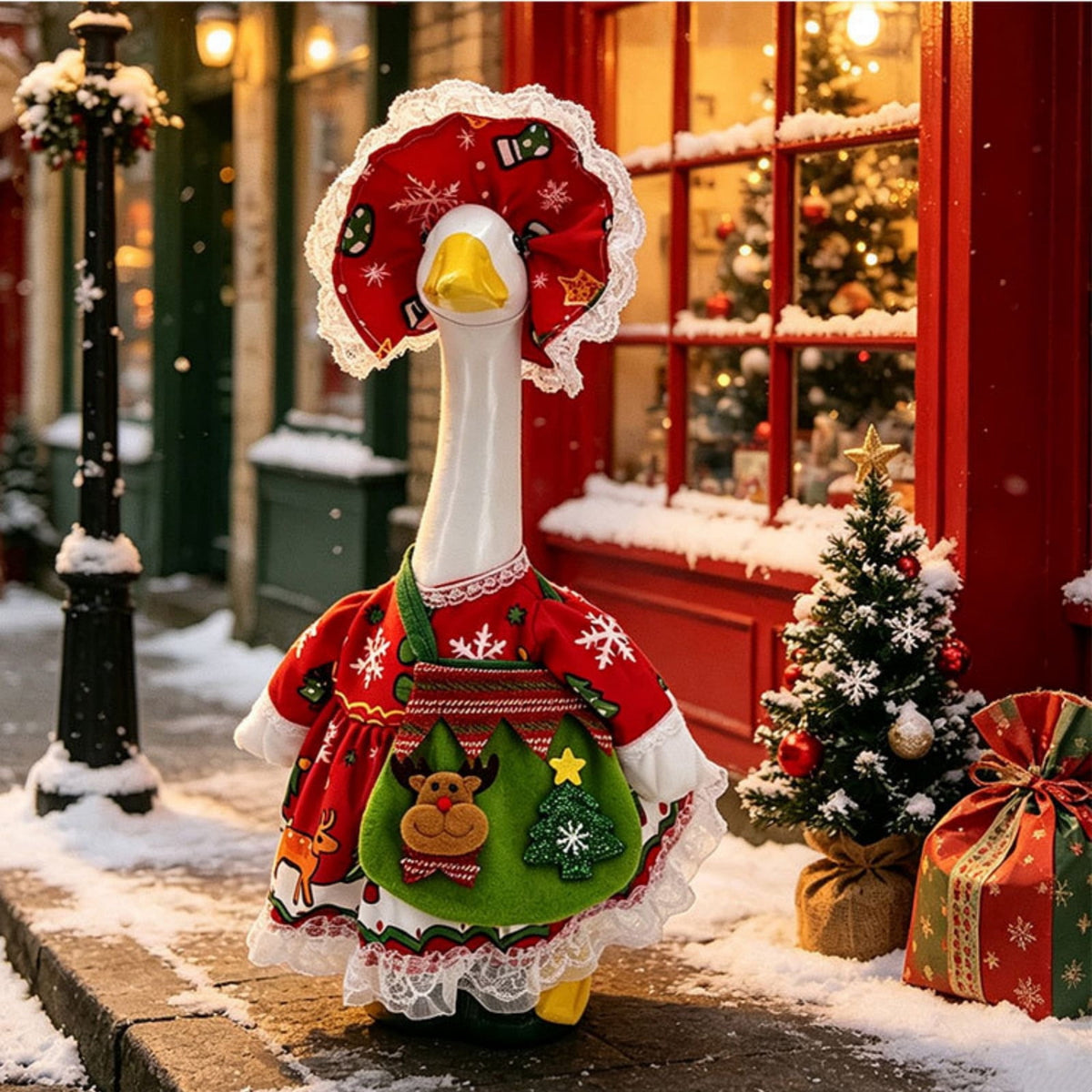 Lzobxe Porch Goose Clothes, Casual Style Lawn Yard Garden Decor for 23" High Cement or Plastic Geese, Goose Costume for All Season and Occasiona