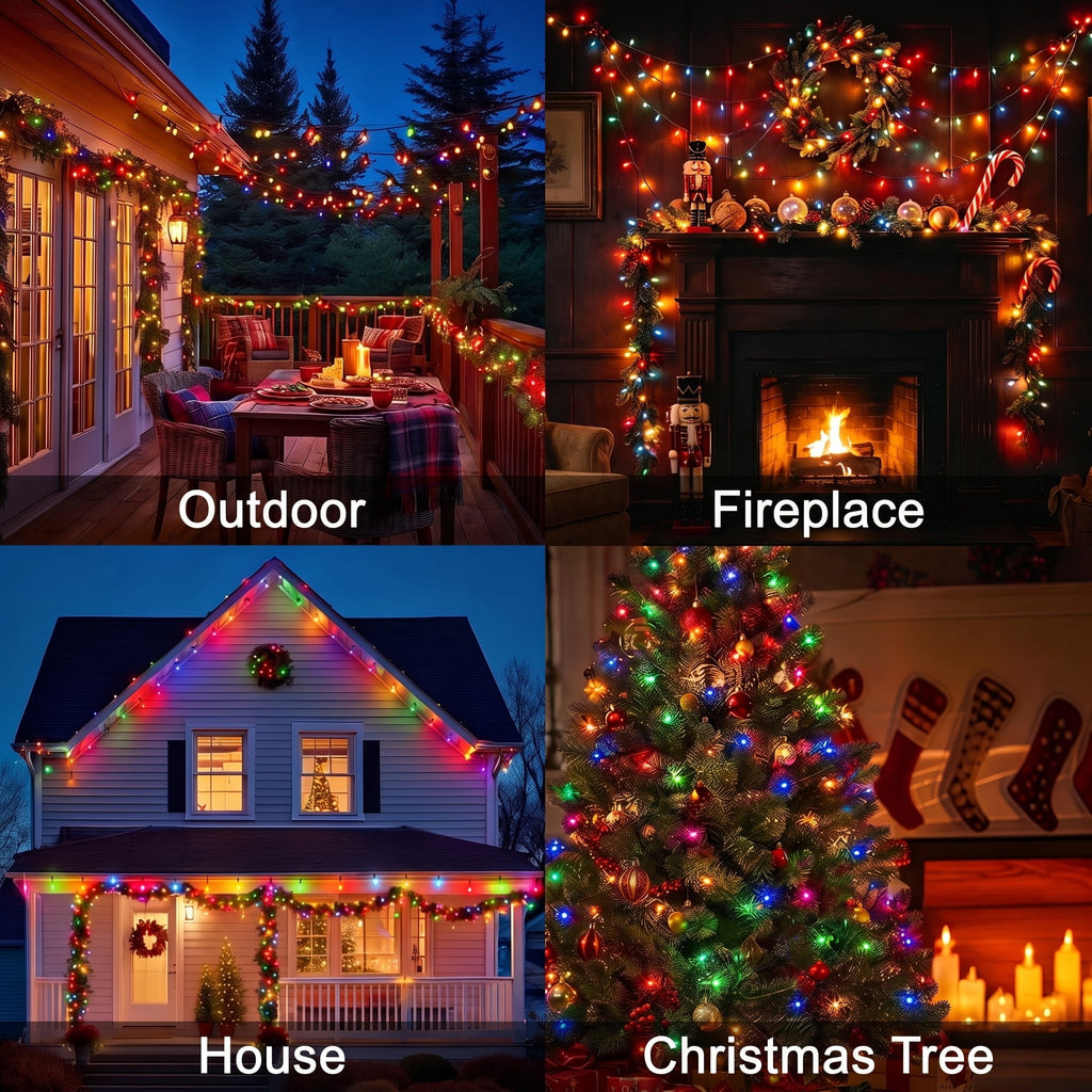 VOLIVO Christmas Lights, 33FT 100 Count Incandescent Waterproof Mini String Lights, Connectable Christmas Decorations for Indoor Outdoor Home Party Garden Yard (Muliticolor)