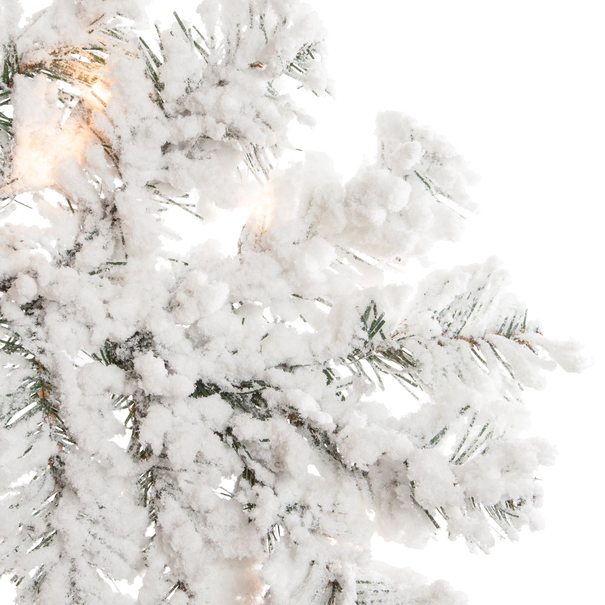 7.5 ft. Pre Lit Clear Lights Heavy Flocked Layered Spruce