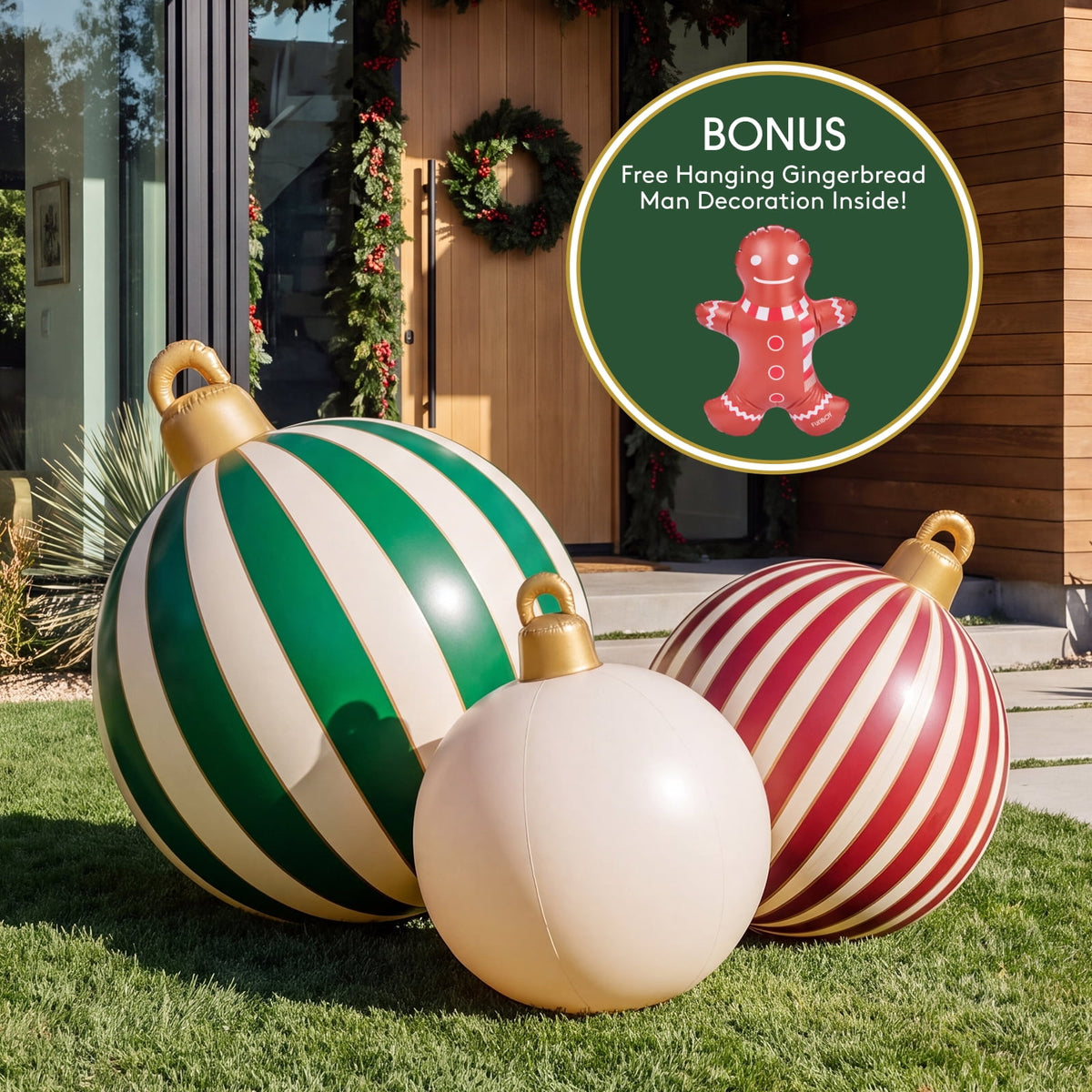 FUNBOY Inflatable Holiday Ornaments – 3-Pack