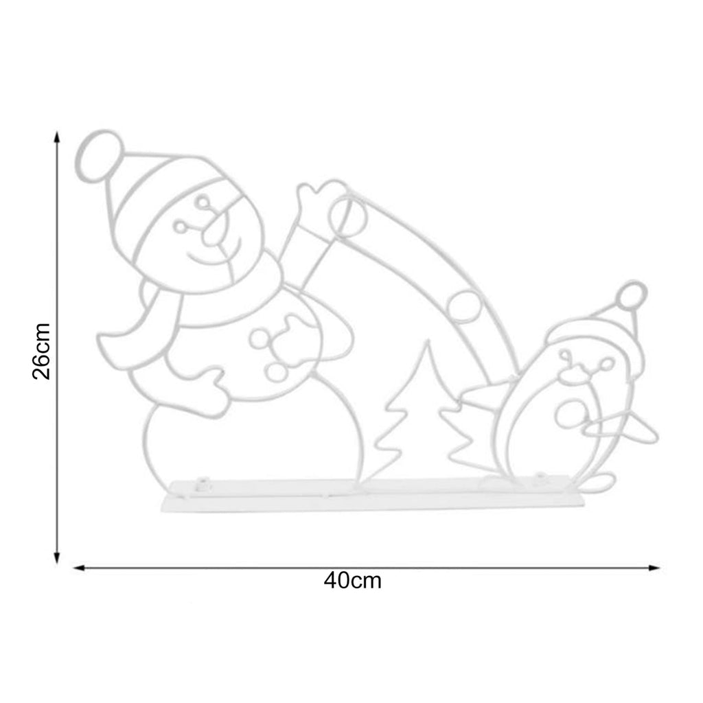 Christmas Light String Figurine Ornament Penguin Fun Animated Snowball Fight Active Frame Decor Snowman LED Night Light Luminous Indoor Outdoor Party Garden Lawn Figurine