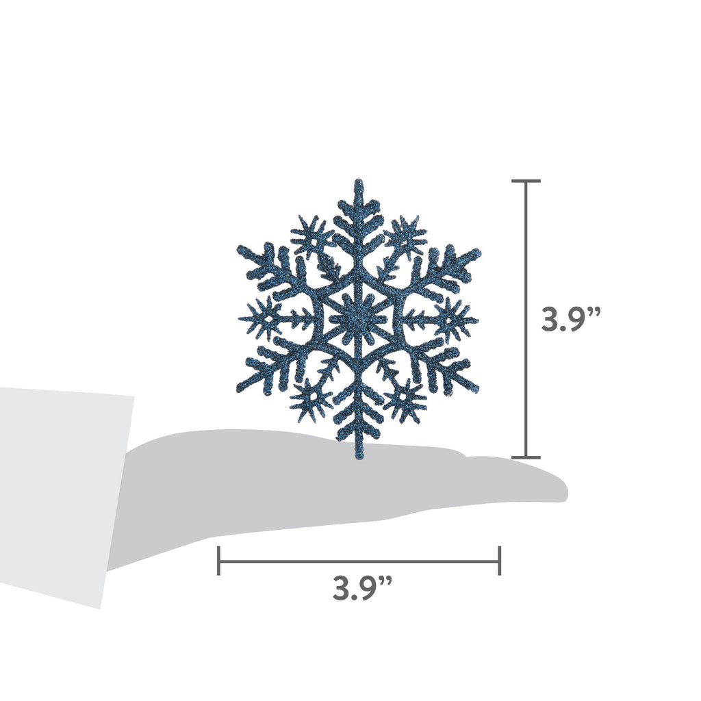 20-Count Pink Glitter Snowflake Christmas Ornaments, 3.9", by Holiday Time