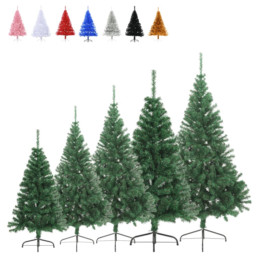 vidaXL Christmas Tree Decoration Artificial Half-Circle Tree with Stand PVC