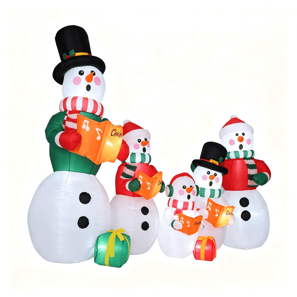 Firstness 6.5Ft High Christmas Inflatable Snowman Family with LED Lights Christmas Outdoor Decoration