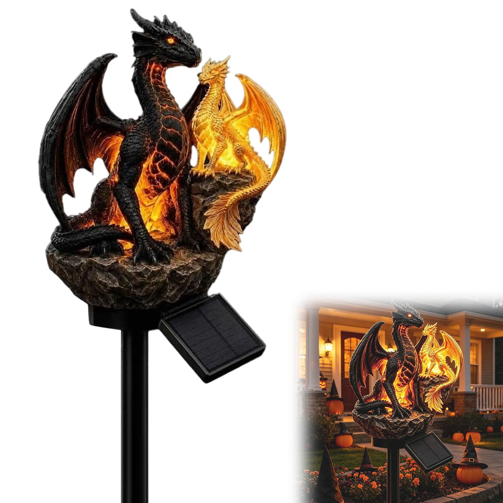 Clearance! Solar Garden Lights, 17 Inch Solar Dragon Stake Light Outdoor Waterproof, Mythical Dragon Statue with LED Glow for Patio Pathway, 1Pack