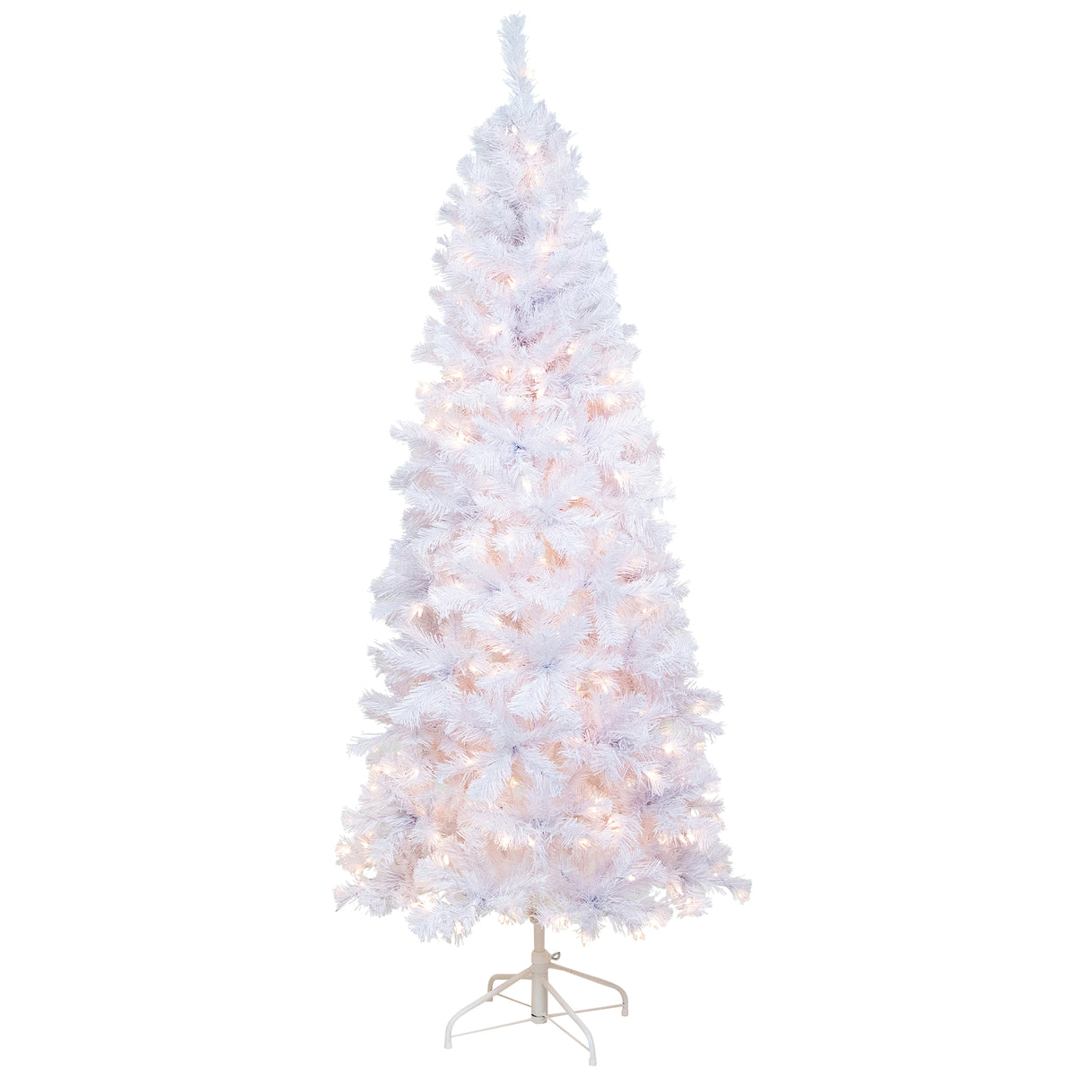 Northlight Pre-Lit Slim White Winston Pine Artificial Christmas Tree - 6.5' - Clear Lights