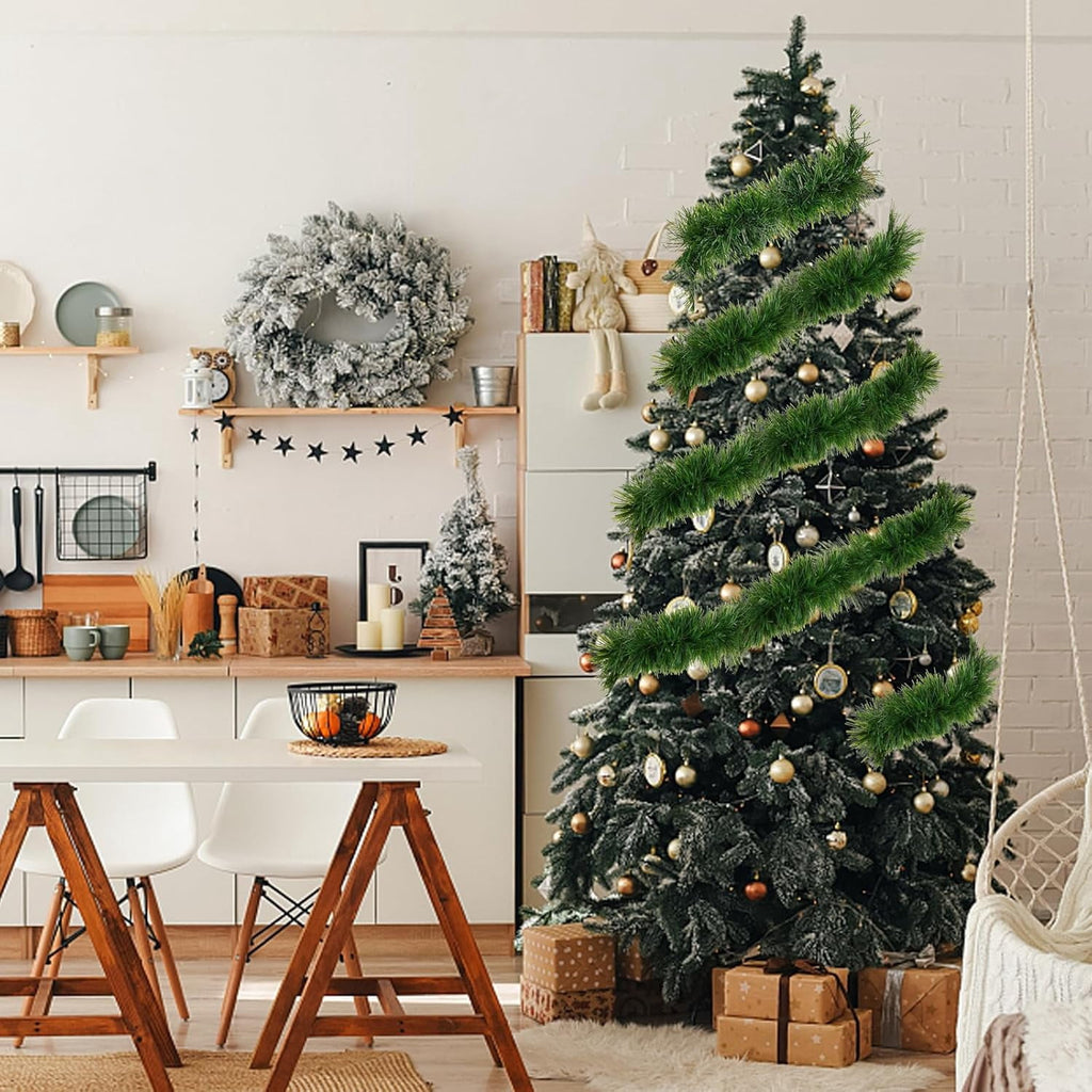 Ayieyill 33ft Tinsel Garland Hanging Christmas Tree Garland for Christmas Tree Decorations Indoor, Iridescent
