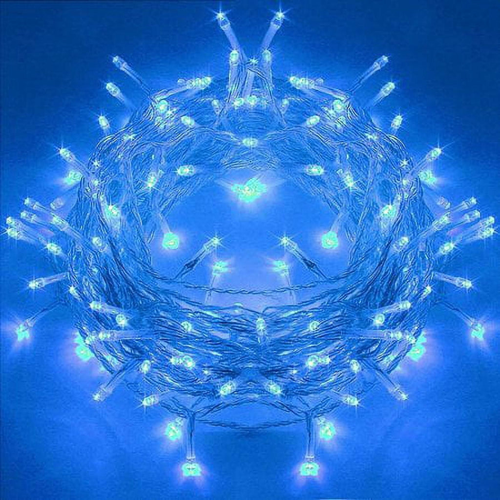 33ft 100 LED Christmas String Lights, 8 Modes Twinkle Fairy Lights Main Plug in, Waterproof Connectable Decorative Light for Wedding Party Christmas Tree Halloween, Blue