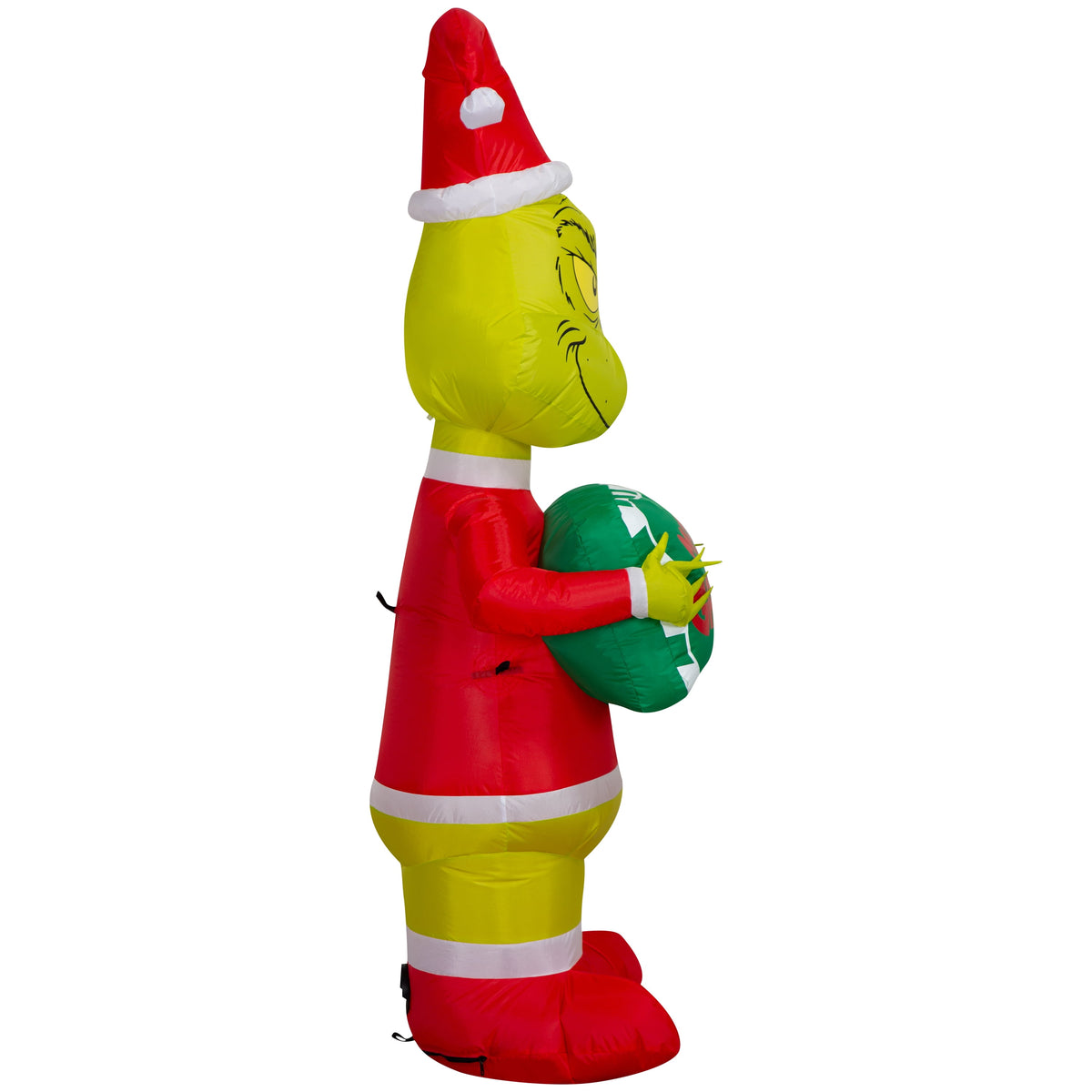 Airblown Christmas Light Grinch Holding Sign Dr. Seuss, 5.5 ft