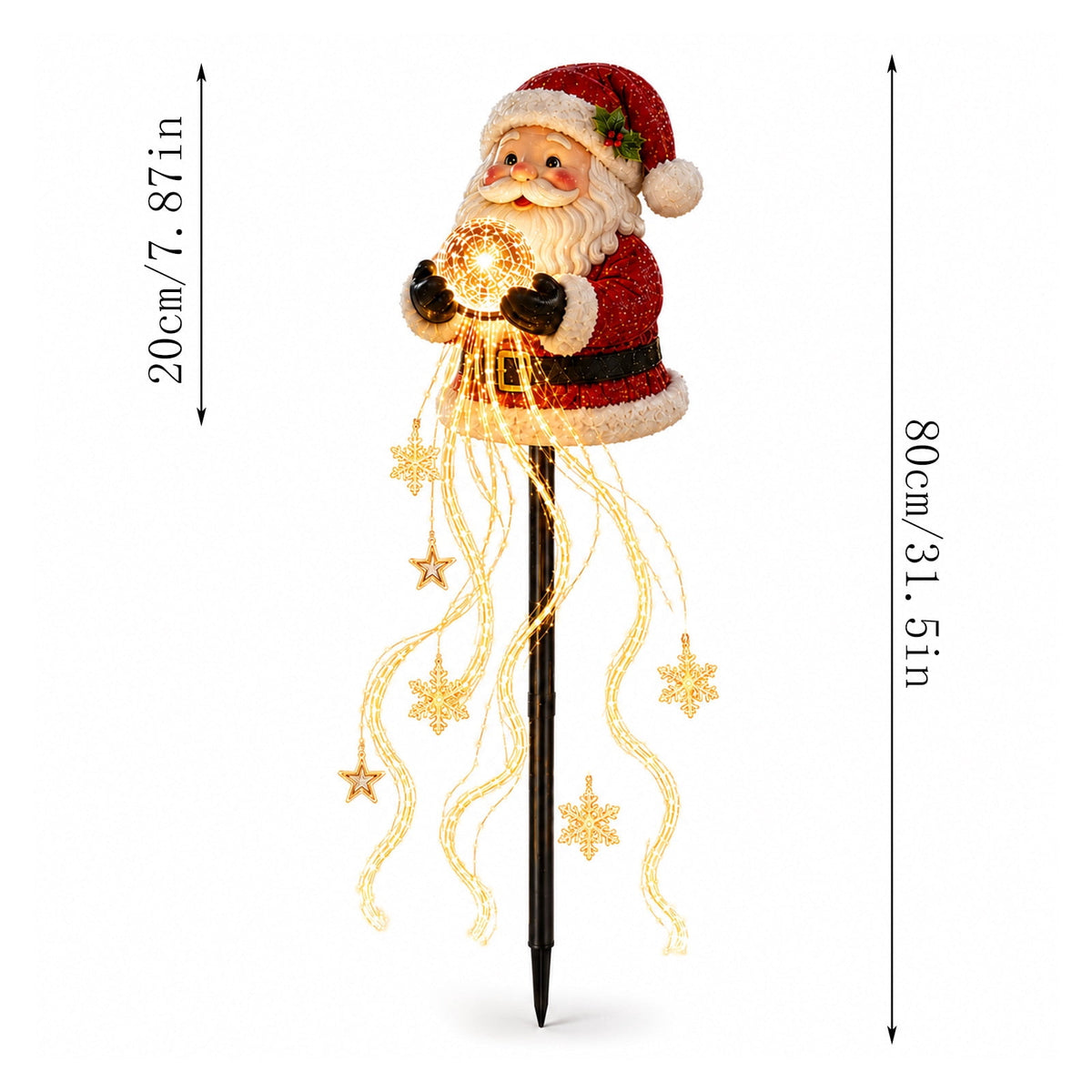Snowman Magic Fountain, Flowing Snowflake LED Christmas Garden Light,Solar Power and Outdoor Garden Stake for Christmas Yard Decor