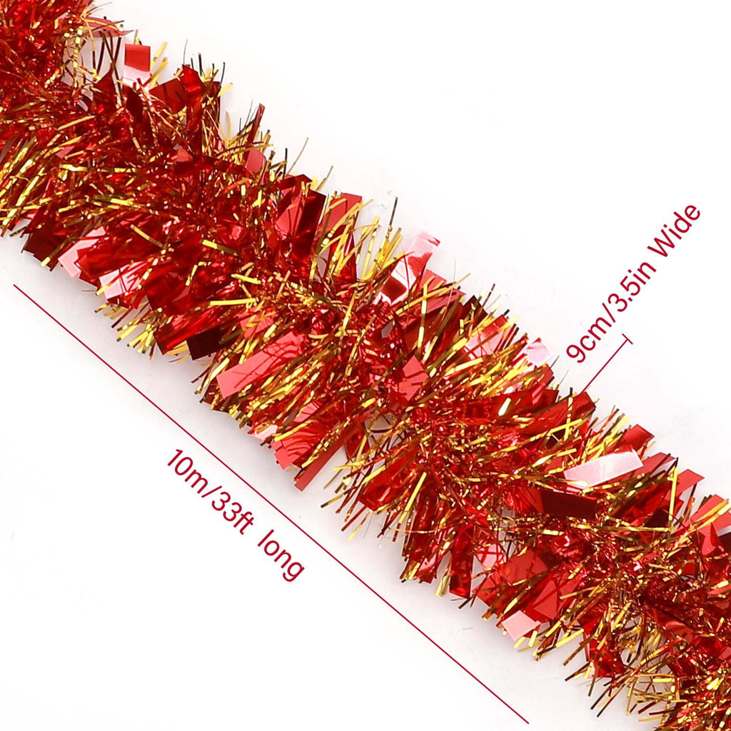 Ayieyill 33ft Tinsel Garland Hanging Christmas Tree Garland for Christmas Tree Decorations Indoor, Iridescent
