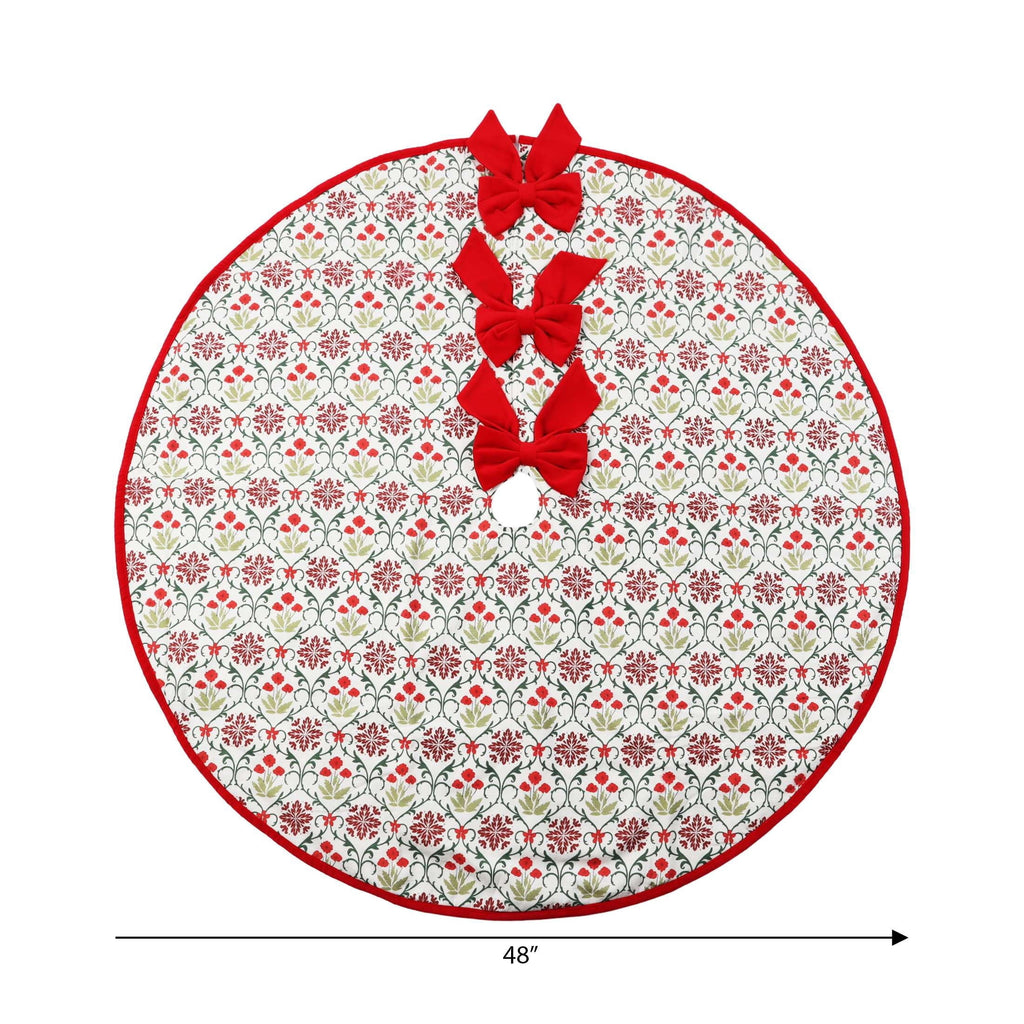 Floral Pattern Christmas Tree Skirt, Multicolor, 48", by Holiday Time