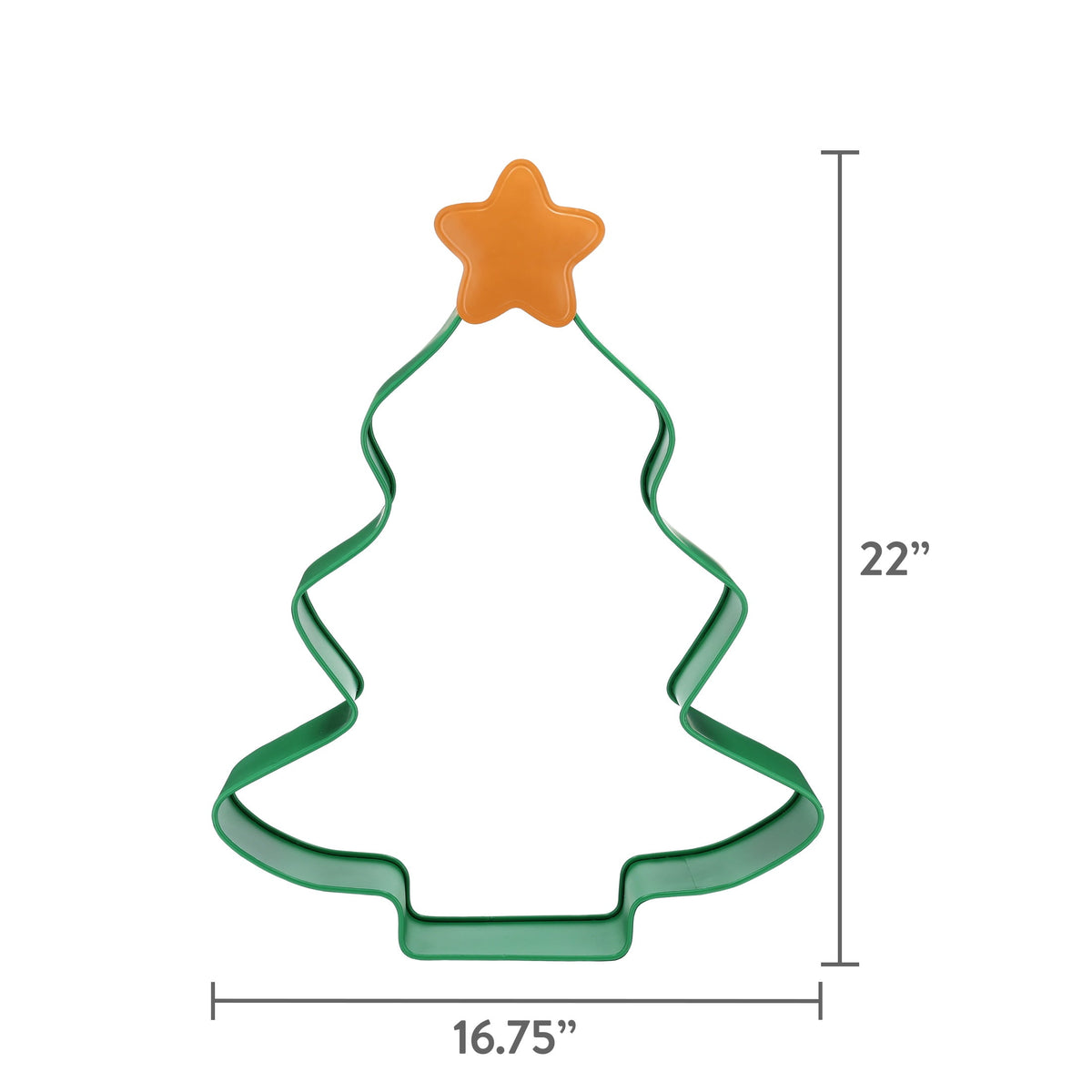 Metal Tree Cookie Cutter Christmas Decoration, Green, 22", by Holiday Time