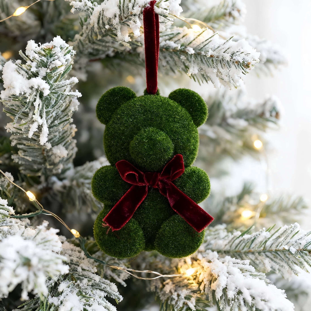 Green and Red Moss Bear Christmas Ornament, 4.8", by Holiday Time