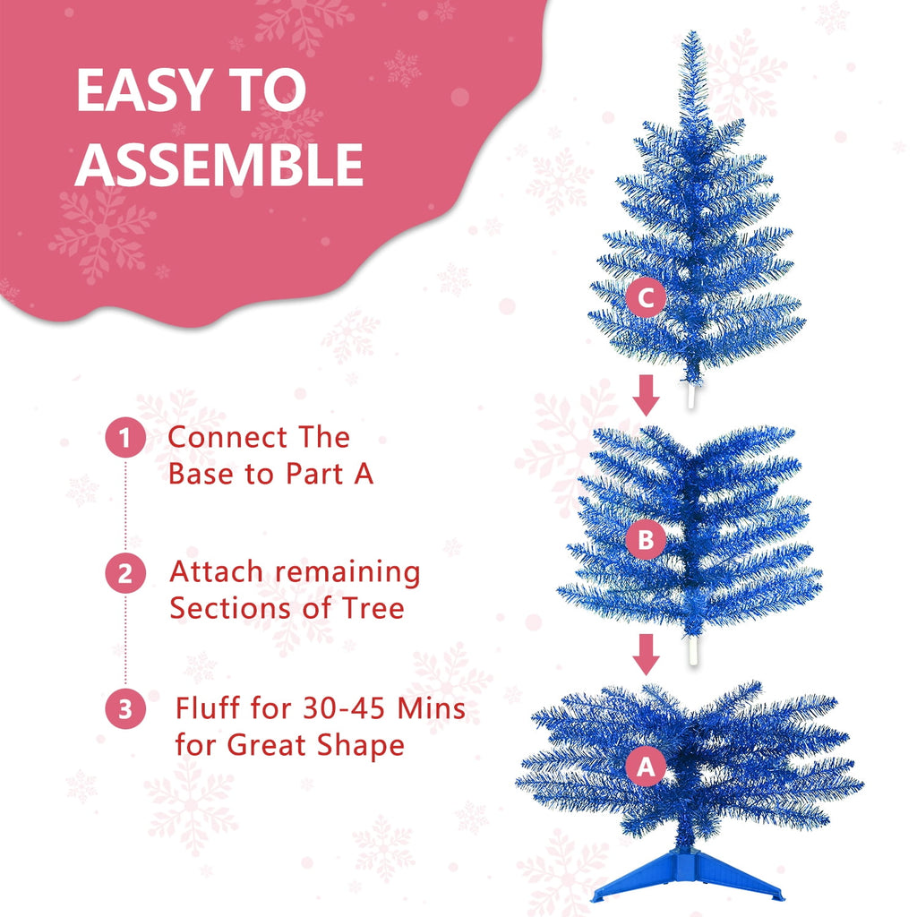 Mayhihi 4FT White Small Christmas Tree with Lights, Artificial Xmas Trees for Home Office