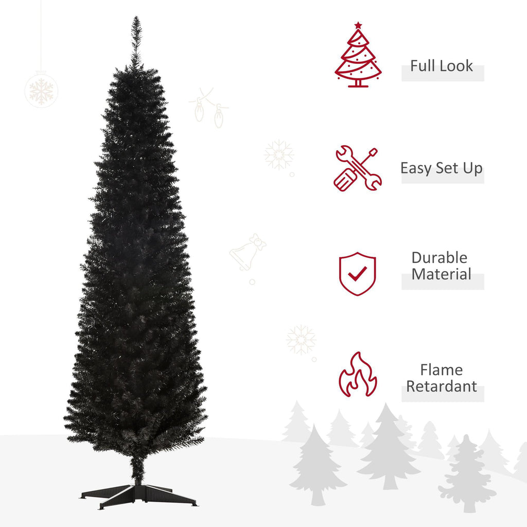 Kadyn Christmas Tree, Xmas Trees,6' Artificial Pencil Christmas Tree with 390 Realistic Branch Tips and Plastic Stand, Silver