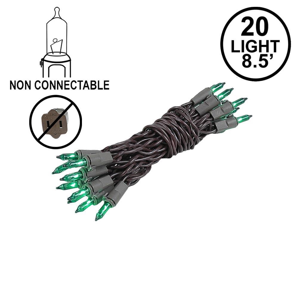 Novelty Lights Clear 20 Light Incandescent Craft Mini Christmas String Lights Brown Wire 8.5 feet