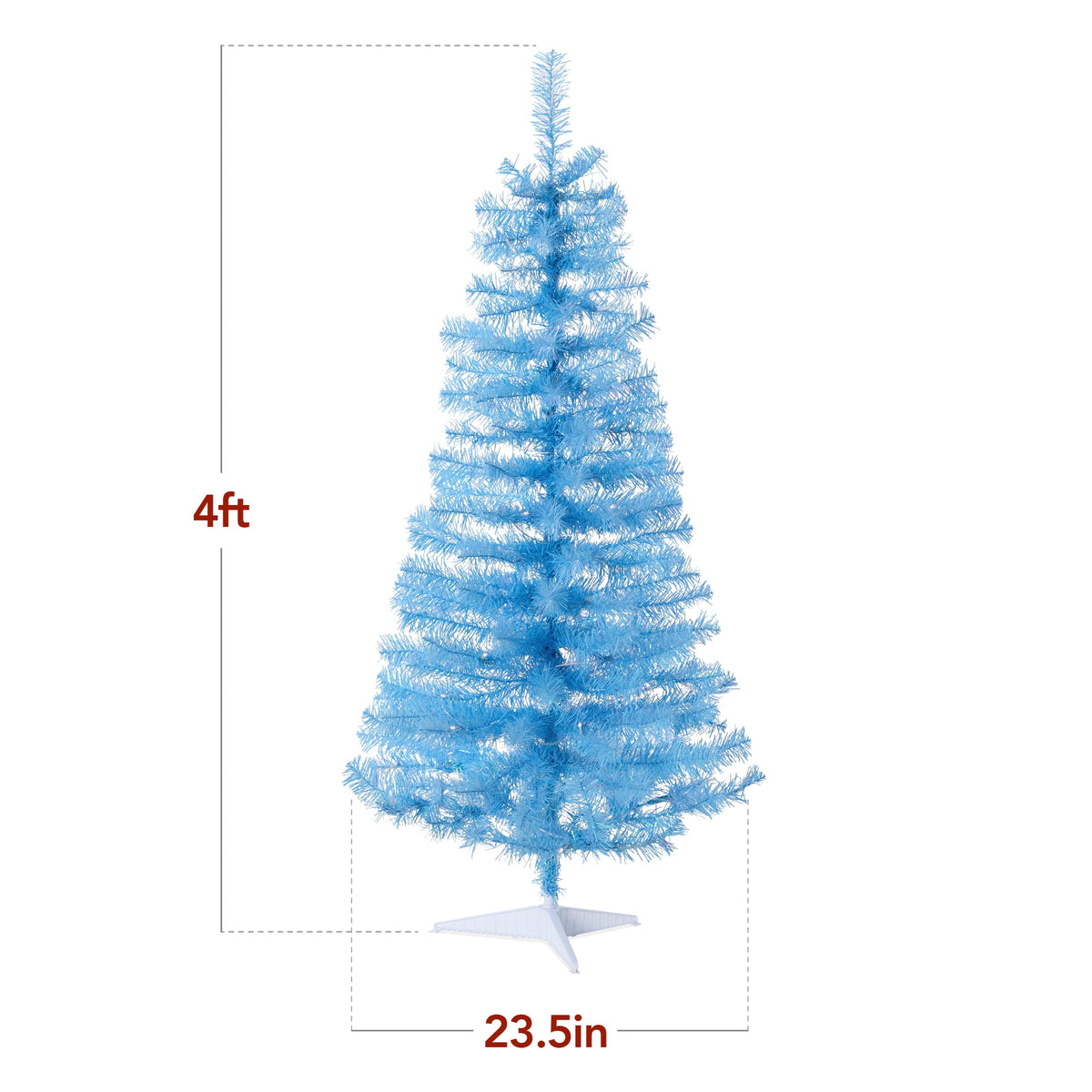 Best Choice Products 4ft Prelit Colored Christmas Tree, Artificial Tree Holiday Decor w/ 70 LED Lights - Baby Blue Tinsel