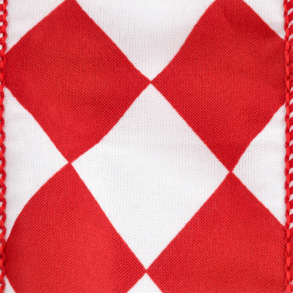 Red and White Diamond Pattern Christmas Ribbon, 2.5" x 12', by Holiday Time