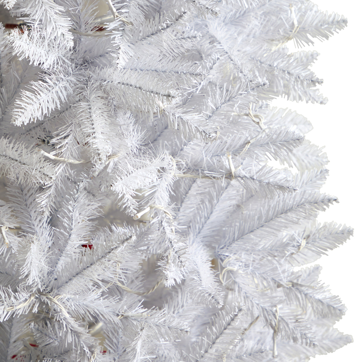 Nearly Natural 3' White Slim Artificial Christmas Tree Prelit 50 Warm White LED Lights