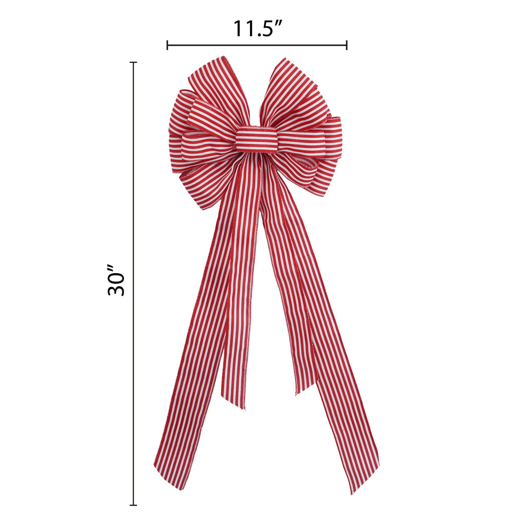 Red and White Striped Decorative Christmas Bow, 30", by Holiday Time