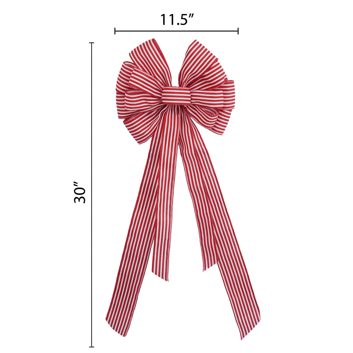 Red and White Striped Decorative Christmas Bow, 30", by Holiday Time