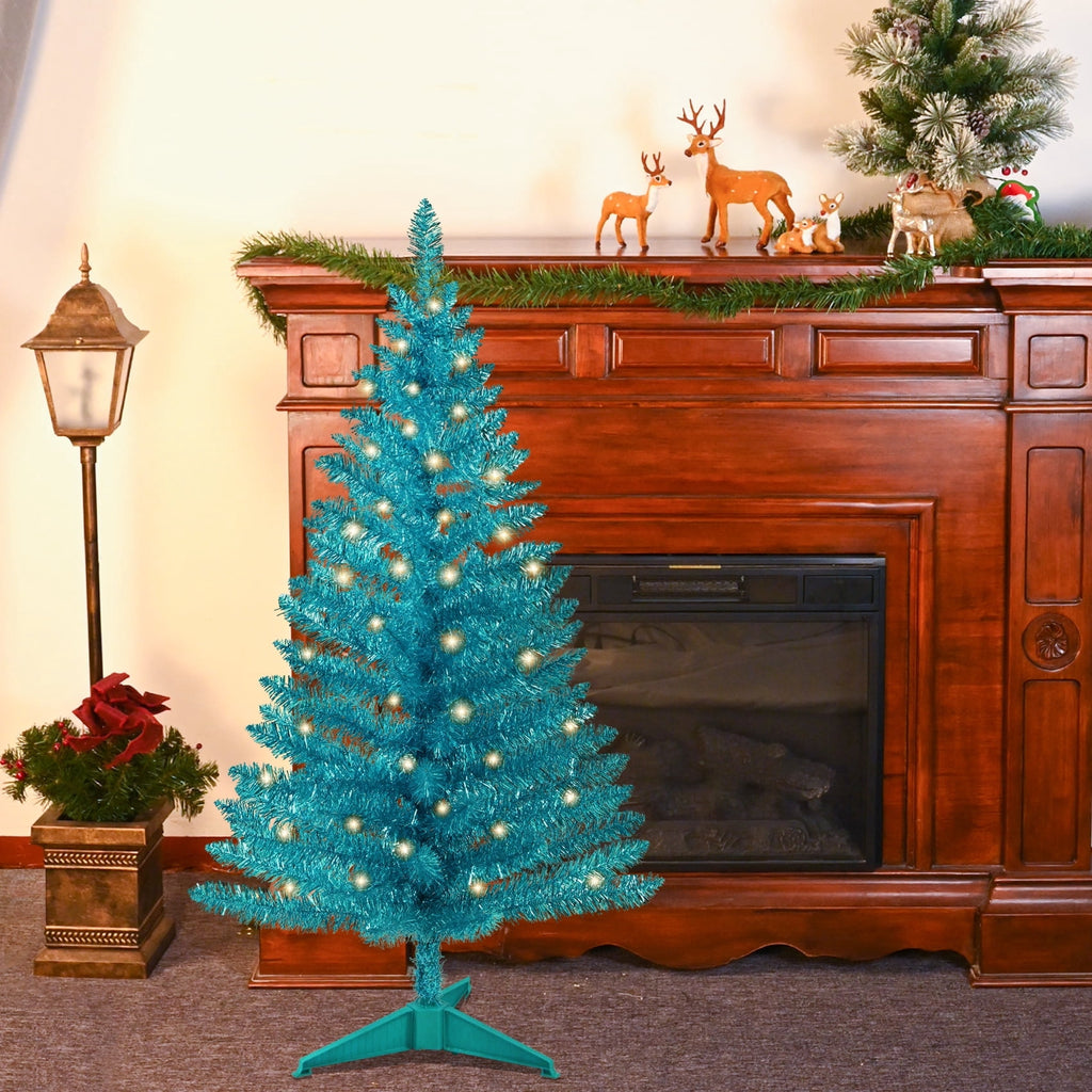 Mayhihi 4FT White Small Christmas Tree with Lights, Artificial Xmas Trees for Home Office