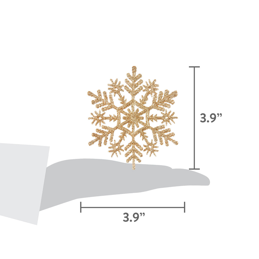 20-Count Pink Glitter Snowflake Christmas Ornaments, 3.9", by Holiday Time