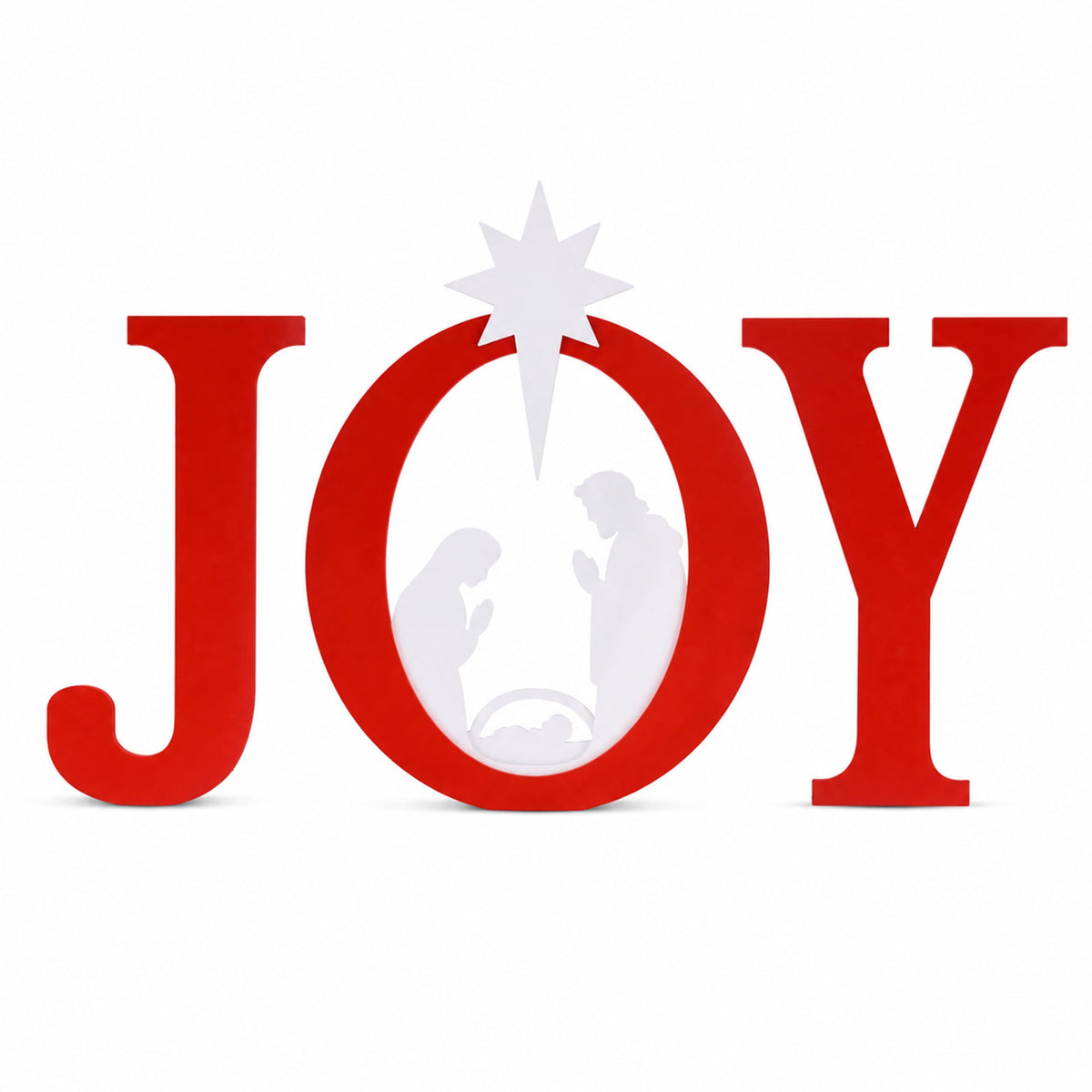 CONCETTA Outdoor JOY Christmas Nativity Decoration for Yard, Red White