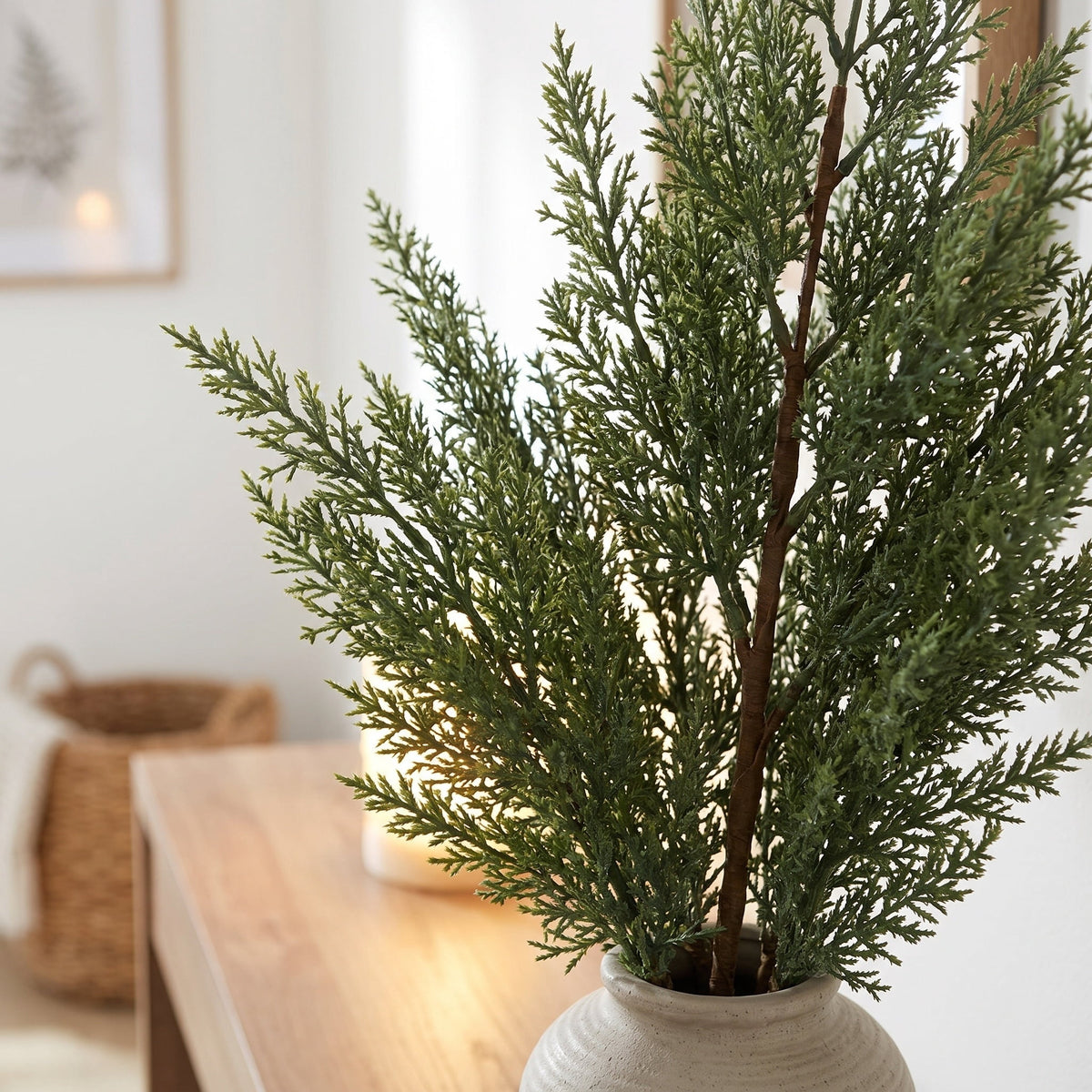 My Texas House Green Cypress Branch Decorative Christmas Pick, 28"