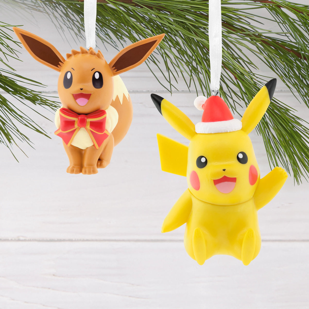 Hallmark Christmas Ornaments (Pokémon Pikachu and Eevee), Set of 2, 1 Count