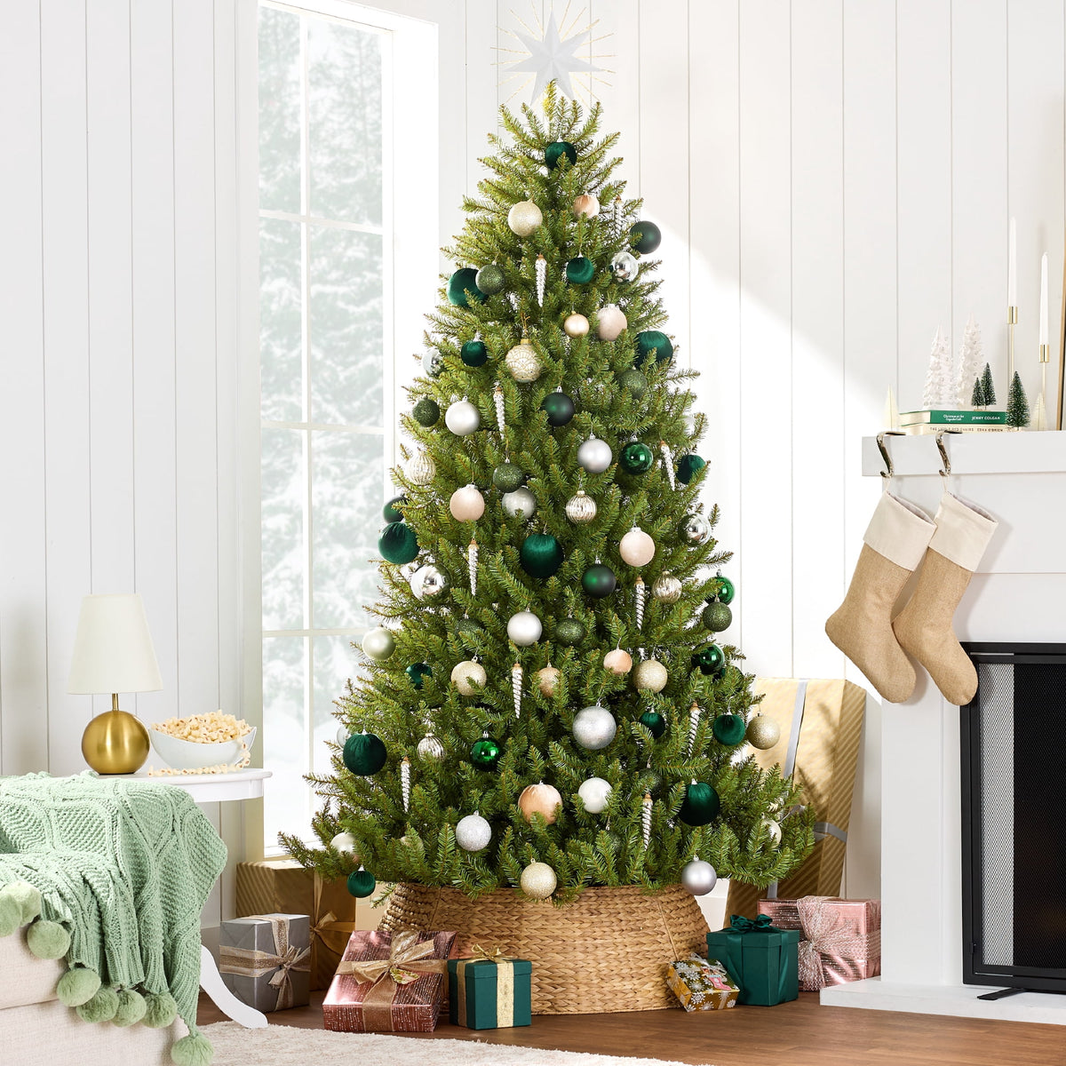 Best Choice Products 6ft Premium Hinged Nordic Fir Christmas Tree Holiday Decoration w/ Foldable Metal Base
