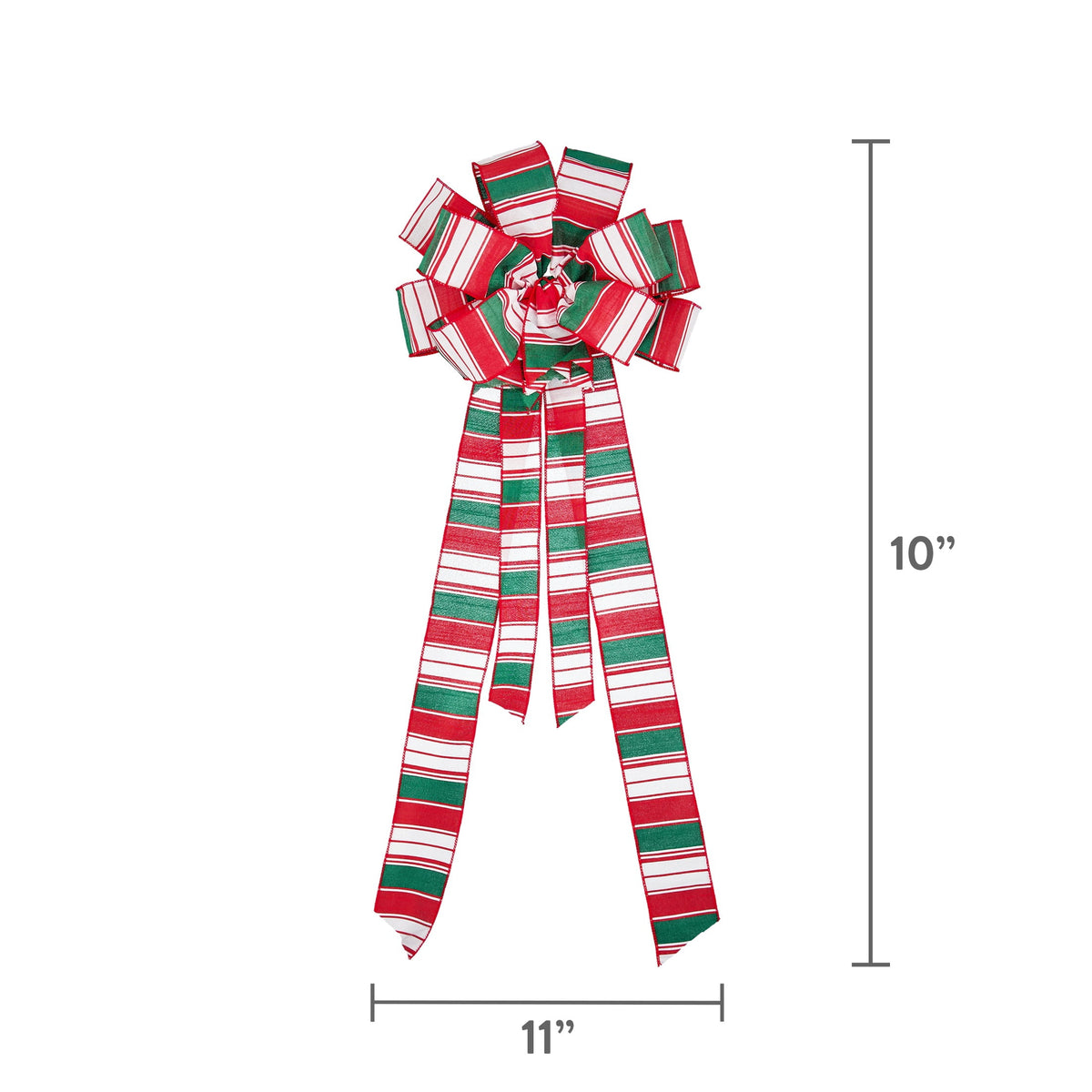 Red/Green/White Striped Decorative Christmas Bow, 30", by Holiday Time