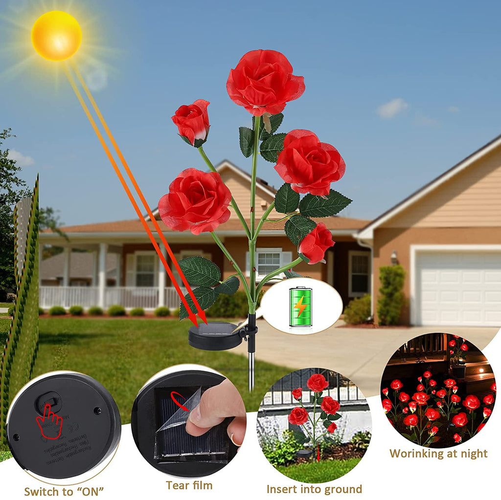 Qishi Solar Red 1.2 V LED Landscape and Walkway Light (2 Pack)