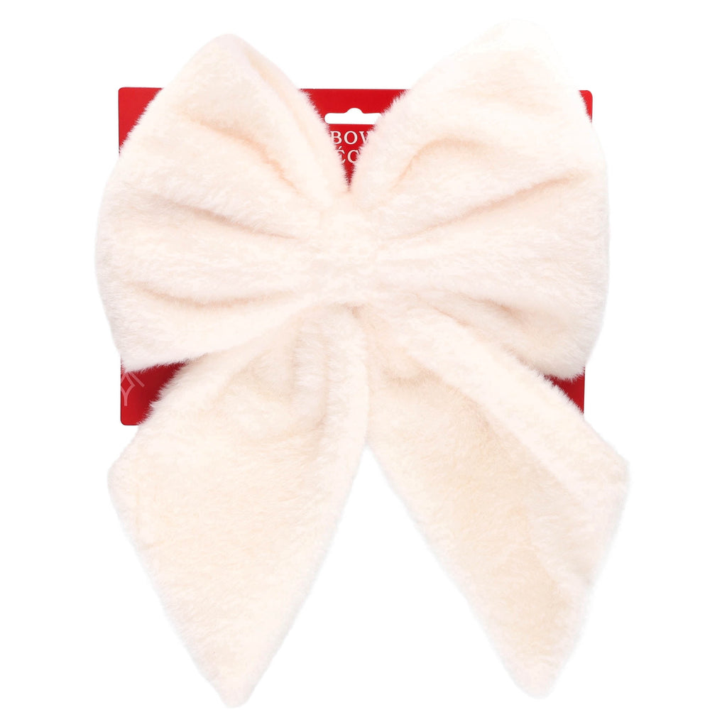 White Faux Fur Decorative Christmas Bow, 14", by Holiday Time