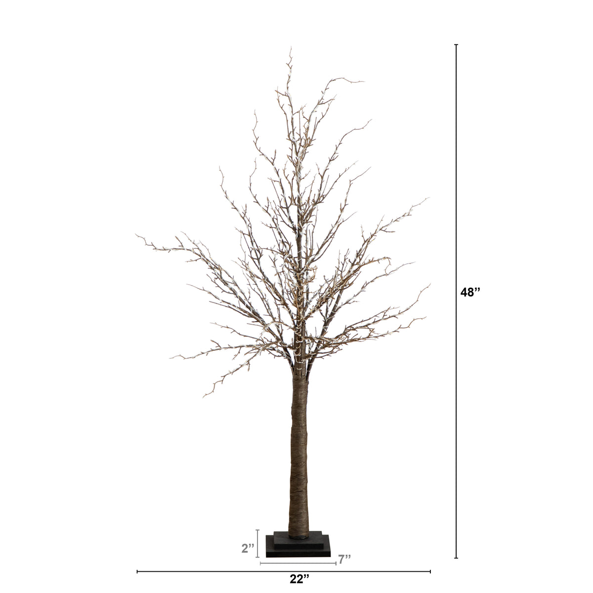 Nearly Natural Pre-Lit Brown Twig Artificial Christmas Tree - 4' - Warm White LED Lights