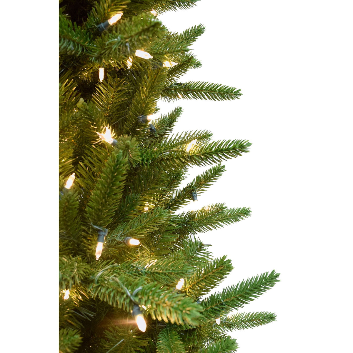 Fraser Hill Farm 6.5-Ft. Carmel Pine Slim Christmas Tree with White Incandescent Smart Lights, FFCP065-3GR