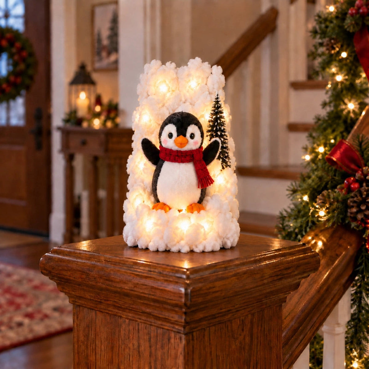 Snowman Magic Fountain, Flowing Snowflake LED Christmas Garden Light,Solar Power and Outdoor Garden Stake for Christmas Yard Decor
