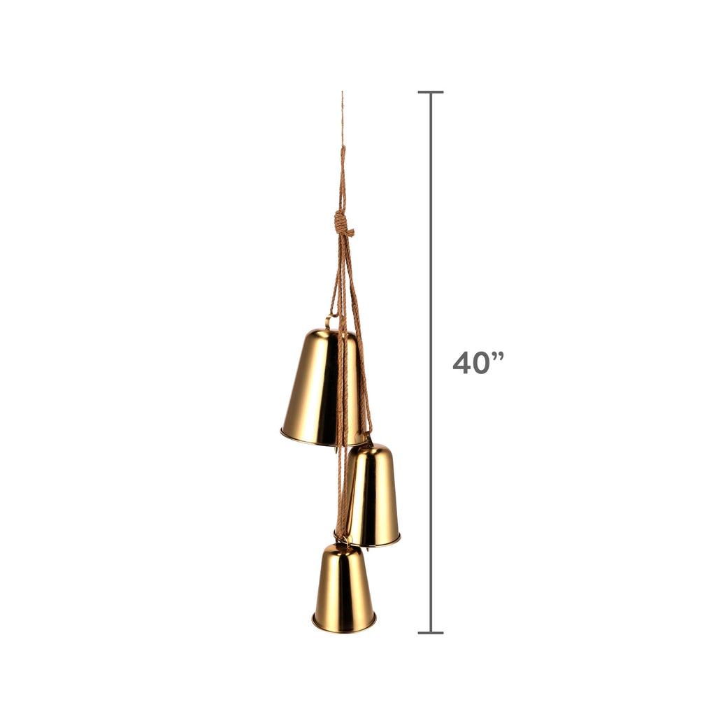 Metal Trio Bells Hanging Christmas Decoration, Gold, 40", by Holiday Time