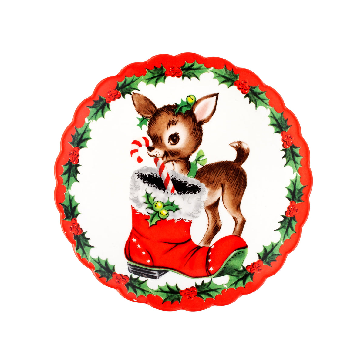 Mr. Christmas 8 in. Set of 4 Nostalgic Ceramic Character Plates - Classic