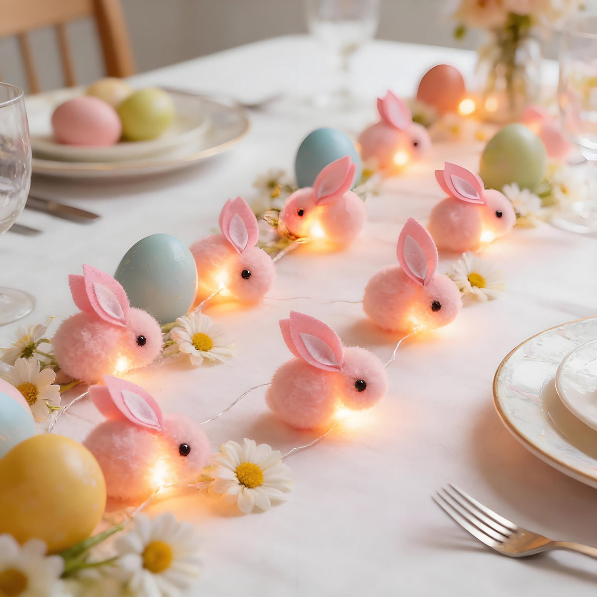 XGFHYJEH Easter Light Bunny String Lights Battery Operated 2M 20LED Fairy String Lights for Easter Decor Indoor Bedroom Patio Spring Theme Party Decor