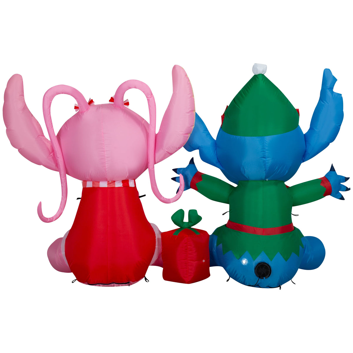 Christmas Yard Inflatable with LED Lights Disney Stitch and Angel Scene, 7.5 ft