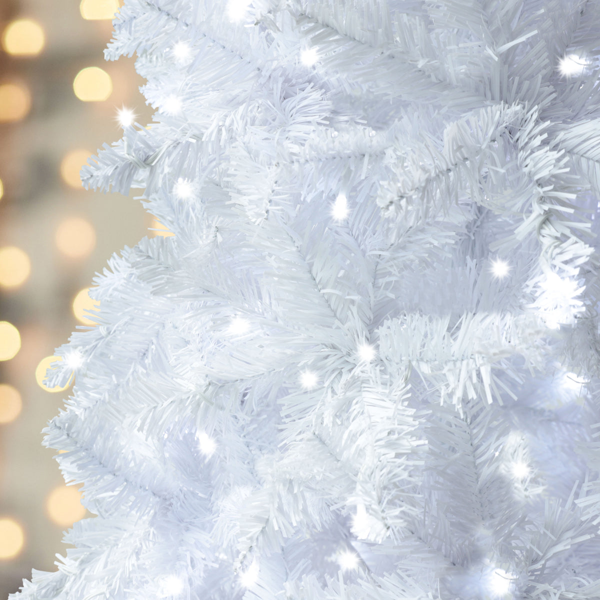 VEIKOUS 6.5ft Pre-lit Pencil Christmas Tree Slim w/250 LED Lights & Metal Stand, Green